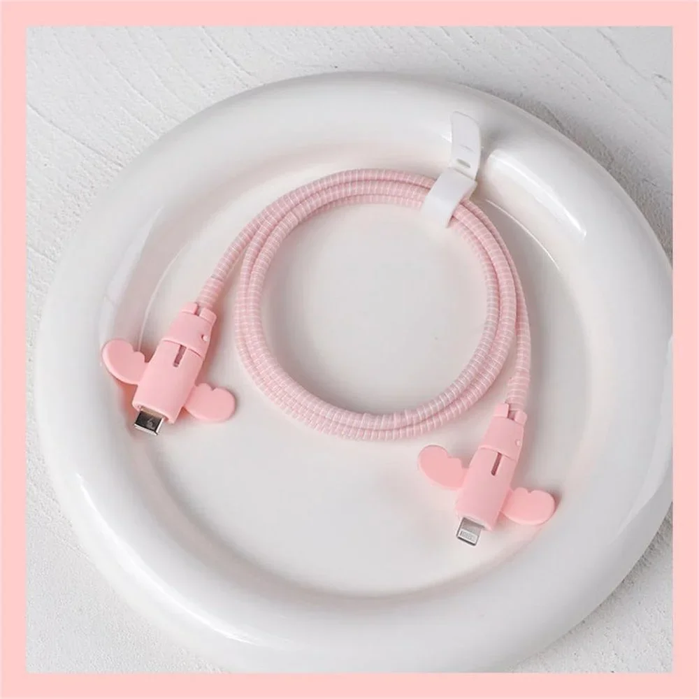 Durable Silicon Angel Wings Data Cable Protective Cover Charging Cable